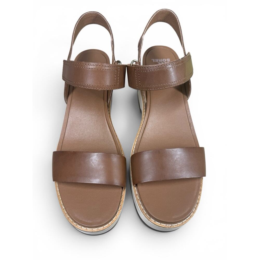 Sorel Joanie IV Y-Strap Wedge Sandals Women’s 11 Velvet Tan Brown New - Picture 2 of 6